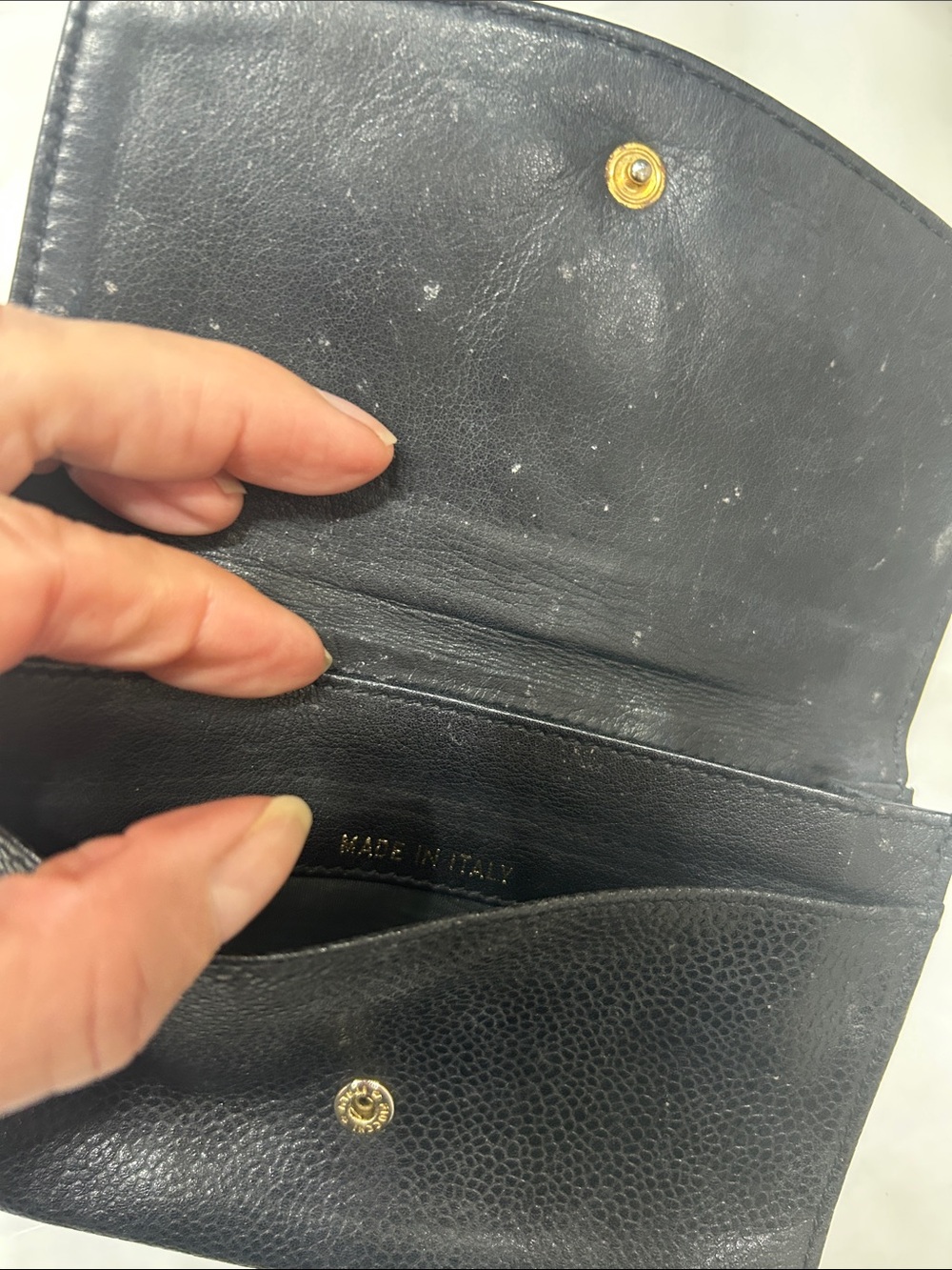 CHANEL Black Quilted Caviar Leather Wallet with Gold Zip Pull comes with COA - Picture 4 of 8